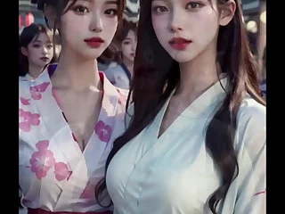 (3D ANIMATED AI-GENERATED MODELS) girlfriends came with reference to yukatas (with pussy berating ASMR sound!)